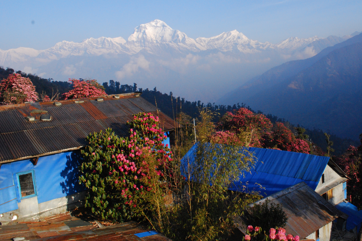Falu a hegyoldalon Nepálban